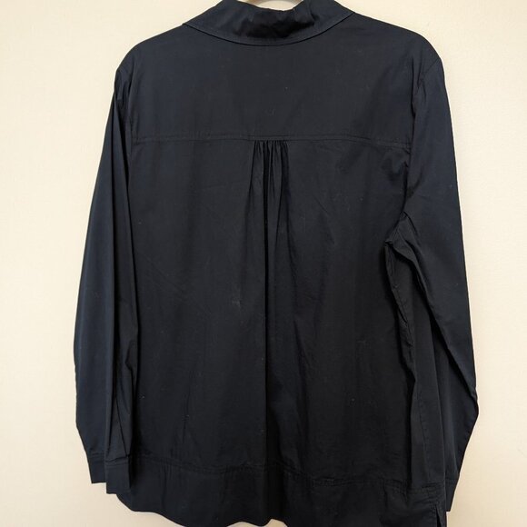 Nine West Jeans black long oversized boxy tunic XL EUC scrubs top - Picture 4 of 10